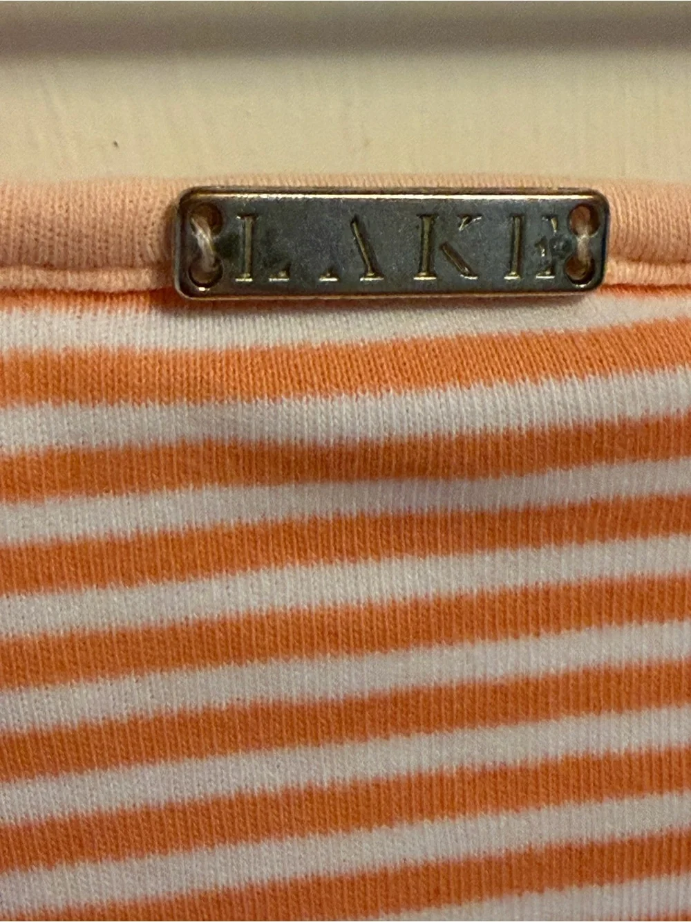 LAKE Pajamas Pima Cotton Striped Nightgown.